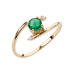 Anel Esmeralda Ouro 18k