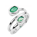 Anel Esmeralda Duplo Ouro 18k