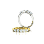 Meia Aliança Flores Ouro 18k