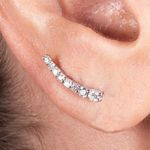 Brinco Ear Cuff Diamante Ouro 18k