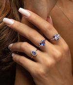 Anel Coração Tanzanita Ouro 18k