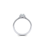 Anel Solitário Girassol Ouro 18k 20 pontos 