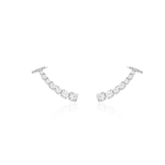 Brinco Earcuff Zircônia Prata com Ródio