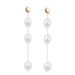 Brinco Pérolas Brancas Ouro 18k