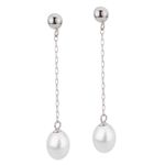 Brinco Pérola Ouro Branco 18k