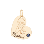 Pingente Coração Personalizado Menino Ouro 18k