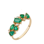 Anel Esmeralda Ouro 18k- Brilhante