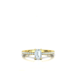 Anel Coleção Florescer Baguete Ouro 18k Moissanite