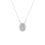 Colar Nossa Senhora das Graças  Prata com Ródio Moissanite