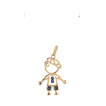 Pingente Menino Safira Azul Ouro 18kr