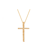 Pingente Cruz Pedra Ouro 18k
