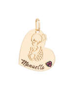 Pingente Coração Personalizado Menina Ouro 18k