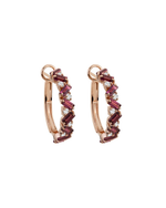 Brinco Baguete Rubi e Diamante Ouro 18k