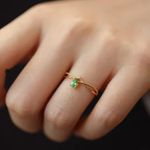 Anel Orvalho Dourado Ouro 18k