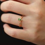 Anel Orvalho Dourado Ouro 18k