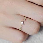 Meia Aliança Ouro 18k Topázio Branco- Coleção Alma