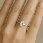 Anel Solitário Aurora Oval Ouro 18k | Coleção Aurora