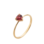 Anel Coração Turmalina Rosa Ouro 18k