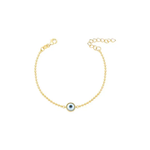 Pulseira de Bolinha Olho Grego Prata 925 com Banho de Ouro