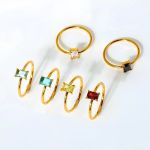 Anel Coleção Orvalho Baguete Ouro 18k