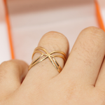 Anel Duplo Vazado Ouro 18k