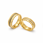 Aliança Pétala Dupla Ouro 18k