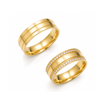 Aliança Coleção Frésia Amarela Ouro 18k