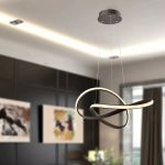 Lustre Pendente Moderno 45W Luz 3 em 1 Nitrolux Café