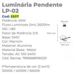 Lustre Pendente Moderno 45W Luz 3 em 1 Nitrolux Café