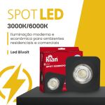 Spot LED Sobrepor Quadrado Branco ou Preto 5W Bivolt - Luz Quente ou Fria - Ideal para Beiral, Laje e Fachada