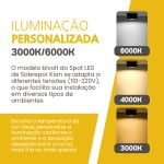 Spot LED Sobrepor Quadrado Branco ou Preto 5W Bivolt - Luz Quente ou Fria - Ideal para Beiral, Laje e Fachada