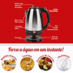 Chaleira Elétrica de Vidro 1,7l Kian CHV-100