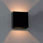 Arandela Led Wall Light Preta 3W 3000K Branca Quente Bivolt