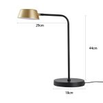 Abajur LED Zavi 7W 3000K Ouro Fosco e Preto - Nordecor 2551