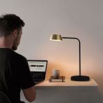 Abajur LED Zavi 7W 3000K Ouro Fosco e Preto - Nordecor 2551