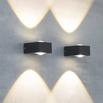 Arandela LED Foluí Retangular Facho Duplo Externo 6W 3000K Preto - Nordecor 2004