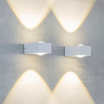 Arandela LED Foluí Retangular Facho Duplo Externo 6W 3000K Branco - Nordecor 2005