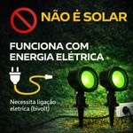 Kit 4 Espetos LED Jardim Fit Kian 5W Verde Bivolt | Iluminação Decorativa Externa | Ligação Elétrica (Não é Solar)