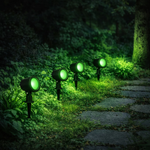 Kit 4 Espetos LED Jardim Fit Kian 5W Verde Bivolt | Iluminação Decorativa Externa | Ligação Elétrica (Não é Solar)