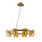 Pendente Bouze Cin 80cm Dourado e Âmbar - Nordecor 2536