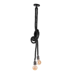 Pendente de Corda Chumbo 180cm 2 Lâmpadas - Nordecor 2037