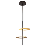 Pendente LED Kote 20W 3000K Bivolt Preto e Dourado - Nordecor 2758