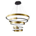 Pendente LED Uoli Redondo 380W 3000K Bivolt Preto e Ouro Fosco - Nordecor 2575