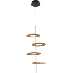 Pendente LED Kote 40W 3000K Bivolt Preto e Dourado - Nordecor 2760