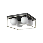 Plafon de Sobrepor Cubo Globo Ouro Champanhe e Preto - Nordecor 2254