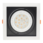 Spot de Embutir Flea Quadrado AR111 Branco e Preto - Nordecor 6201