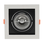 Spot de Embutir Flea Quadrado AR70 Branco e Preto - Nordecor 6198
