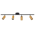 Spot de Sobrepor Trilho Kalla 4 Dicróica GU10 MR16 Par16 Dourado e Preto - Nordecor 2439
