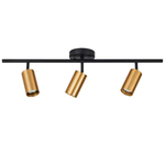 Spot de Sobrepor Trilho Kalla 3 Dicróica GU10 MR16 Par16 Dourado e Preto - Nordecor 2438
