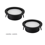 Kit com 2 Spot de Embutir LED Alua Redondo 2W 3000K Bivolt Preto - Nordecor 6642
